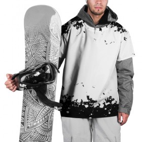 Накидка на куртку 3D с принтом БРЫЗГИ КРАСКИ в Петрозаводске, 100% полиэстер |  | black | color | paint | white | белый | капли | краска | пятна | разводы | текстура | цвет | черный