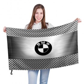 Флаг 3D с принтом BMW SPORT в Петрозаводске, 100% полиэстер | плотность ткани — 95 г/м2, размер — 67 х 109 см. Принт наносится с одной стороны | 