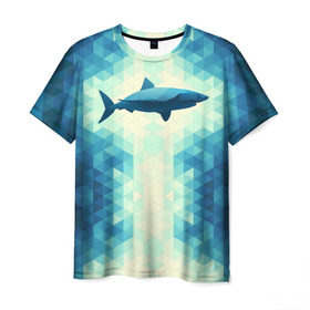 Мужская футболка 3D с принтом Акула в Петрозаводске, 100% полиэфир | прямой крой, круглый вырез горловины, длина до линии бедер | shark | водолаз | гарпун | глубина | дельфин | злость | зубы | кит | кровь | курорт | лето | море | океан | отдых | охота | плавник | пляж | риф | рыба | хищник | челюсти | челюсть