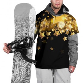 Накидка на куртку 3D с принтом Золотые звездочки в Петрозаводске, 100% полиэстер |  | 3d | звездочки | звезды | золото | золотые звездочки | картинка | черный фон