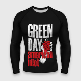 Мужской рашгард 3D с принтом Green Day American Idiot в Петрозаводске,  |  | green day | punk rock | билли джо армстронг | панк рок