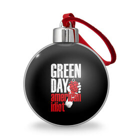Ёлочный шар с принтом Green Day American Idiot в Петрозаводске, Пластик | Диаметр: 77 мм | green day | punk rock | билли джо армстронг | панк рок