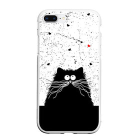 Чехол для iPhone 7Plus/8 Plus матовый с принтом Котик в Петрозаводске, Силикон | Область печати: задняя сторона чехла, без боковых панелей | cats | kitty | кот | котик | сердечки cat | сердце