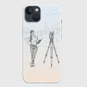 Чехол для iPhone 13 с принтом Девушка с контроллером в Петрозаводске,  |  | surveyor | геодезист | геодезия | кадастр