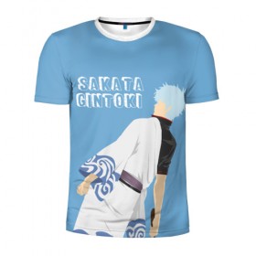 Мужская футболка 3D спортивная с принтом Sakata Gintoki в Петрозаводске, 100% полиэстер с улучшенными характеристиками | приталенный силуэт, круглая горловина, широкие плечи, сужается к линии бедра | 