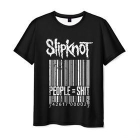 Мужская футболка 3D с принтом Slipknot People в Петрозаводске, 100% полиэфир | прямой крой, круглый вырез горловины, длина до линии бедер | alternative | iowa | metal | nu | slipknot | slipnot | taylor | метал | слипкнот | слипнот