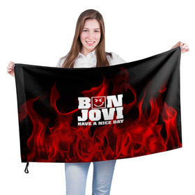 Флаг 3D с принтом BON JOVI в Петрозаводске, 100% полиэстер | плотность ткани — 95 г/м2, размер — 67 х 109 см. Принт наносится с одной стороны | bon jovi | альтернативный хип хоп | группа | инди поп | музыка | музыкальное произведение | ноты | регги | рок | синти поп