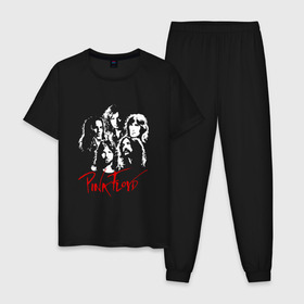 Мужская пижама хлопок с принтом Pink Floyd в Петрозаводске, 100% хлопок | брюки и футболка прямого кроя, без карманов, на брюках мягкая резинка на поясе и по низу штанин
 | pink floyd | pinkfloyd | арт | артрок | группа | дэвид гилмор | пинк флойд | пинкфлойд | прогрессивный | психоделический | рок | сид барретт | симфонический | спэйс | эйсид | экспериментальный