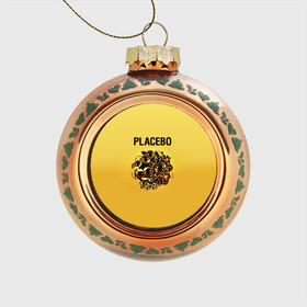 Стеклянный ёлочный шар с принтом Placebo в Петрозаводске, Стекло | Диаметр: 80 мм | placebo | альтернативный | инди | индирок | плацебо | рок