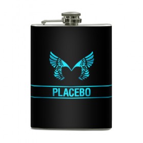 Фляга с принтом Placebo в Петрозаводске, металлический корпус | емкость 0,22 л, размер 125 х 94 мм. Виниловая наклейка запечатывается полностью | 