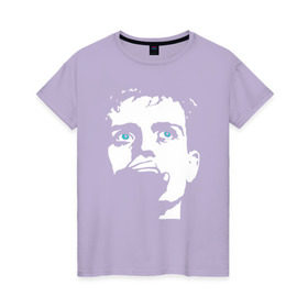Женская футболка хлопок с принтом Ian Curtis в Петрозаводске, 100% хлопок | прямой крой, круглый вырез горловины, длина до линии бедер, слегка спущенное плечо | ian curtis | joy division | rock | unknown pleasures | иэн кёртис | рок