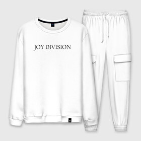 Мужской костюм хлопок с принтом Joy Division в Петрозаводске, 100% хлопок | на свитшоте круглая горловина, мягкая резинка по низу. Брюки заужены к низу, на них два вида карманов: два “обычных” по бокам и два объемных, с клапанами, расположенные ниже линии бедра. Брюки с мягкой трикотажной резинкой на поясе и по низу штанин. В поясе для дополнительного комфорта — широкие завязки | ian curtis | joy division | rock | unknown pleasures | иэн кёртис | рок