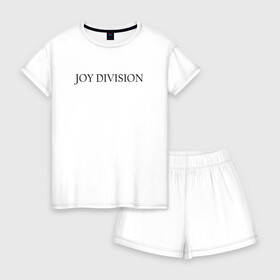 Женская пижама с шортиками хлопок с принтом Joy Division в Петрозаводске, 100% хлопок | футболка прямого кроя, шорты свободные с широкой мягкой резинкой | ian curtis | joy division | rock | unknown pleasures | иэн кёртис | рок