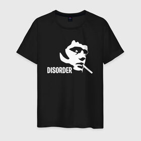 Мужская футболка хлопок с принтом Disorder в Петрозаводске, 100% хлопок | прямой крой, круглый вырез горловины, длина до линии бедер, слегка спущенное плечо. | ian curtis | joy division | rock | unknown pleasures | иэн кёртис | рок