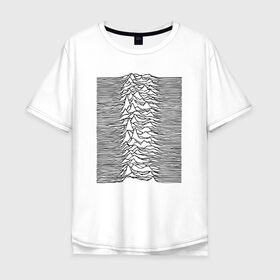 Мужская футболка хлопок Oversize с принтом Unknown Pleasures в Петрозаводске, 100% хлопок | свободный крой, круглый ворот, “спинка” длиннее передней части | ian curtis | joy division | rock | unknown pleasures | иэн кёртис | рок