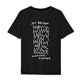 Мужская футболка хлопок Oversize с принтом Joy Division в Петрозаводске, 100% хлопок | свободный крой, круглый ворот, “спинка” длиннее передней части | ian curtis | joy division | rock | unknown pleasures | иэн кёртис | рок