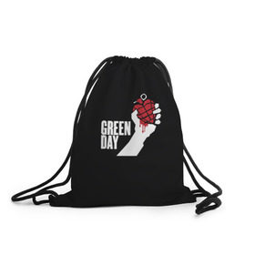 Рюкзак-мешок 3D с принтом Green Day в Петрозаводске, 100% полиэстер | плотность ткани — 200 г/м2, размер — 35 х 45 см; лямки — толстые шнурки, застежка на шнуровке, без карманов и подкладки | american idiot