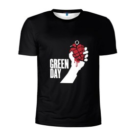 Мужская футболка 3D спортивная с принтом Green Day в Петрозаводске, 100% полиэстер с улучшенными характеристиками | приталенный силуэт, круглая горловина, широкие плечи, сужается к линии бедра | american idiot