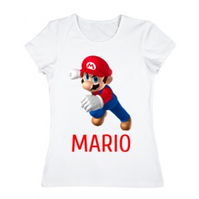 Женская футболка хлопок с принтом Марио и Луиджи в Петрозаводске, 100% хлопок | прямой крой, круглый вырез горловины, длина до линии бедер, слегка спущенное плечо | luigi | mario | луиджи | марио | нинтендо