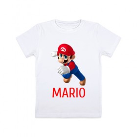 Детская футболка хлопок с принтом Марио и Луиджи в Петрозаводске, 100% хлопок | круглый вырез горловины, полуприлегающий силуэт, длина до линии бедер | luigi | mario | луиджи | марио | нинтендо