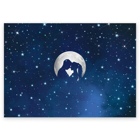 Поздравительная открытка с принтом Love в Петрозаводске, 100% бумага | плотность бумаги 280 г/м2, матовая, на обратной стороне линовка и место для марки
 | звезды | космос | луна | любовь