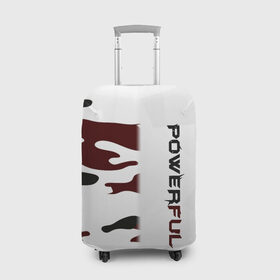 Чехол для чемодана 3D с принтом POWERFUL BLACK RED POINT в Петрозаводске, 86% полиэфир, 14% спандекс | двустороннее нанесение принта, прорези для ручек и колес | abstract | geometry | powerful | texture | абстракция | веский | геометрия | камуфляж | крепкий | мощный | сильный | текстура | убедительный
