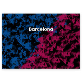 Поздравительная открытка с принтом ФК Барселона в Петрозаводске, 100% бумага | плотность бумаги 280 г/м2, матовая, на обратной стороне линовка и место для марки
 | игра | испания | каталония | красный | лига | мяч | сборная | синий | форма | футбол | чемпион | черный