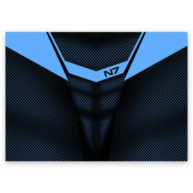 Поздравительная открытка с принтом Mass Effect N7 в Петрозаводске, 100% бумага | плотность бумаги 280 г/м2, матовая, на обратной стороне линовка и место для марки
 | Тематика изображения на принте: andromed | effect | n7 | альянс | ефект | игра | компьютерная | мас | масс | н7 | онлайн | программа | профессиональный военный код | сокрушитель n7 | фурия n7