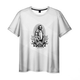 Мужская футболка 3D с принтом The Dude в Петрозаводске, 100% полиэфир | прямой крой, круглый вырез горловины, длина до линии бедер | the big lebowski | большой лебовски | дюдя
