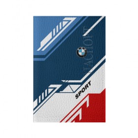 Обложка для паспорта матовая кожа с принтом BMW SPORT в Петрозаводске, натуральная матовая кожа | размер 19,3 х 13,7 см; прозрачные пластиковые крепления | auto | bmw | motorsport | sport | авто | автомобиль | автомобильные | бмв | бренд | марка | машины | моторспорт | спорт