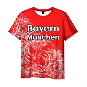 Мужская футболка 3D с принтом Bayern Munchen в Петрозаводске, 100% полиэфир | прямой крой, круглый вырез горловины, длина до линии бедер | 