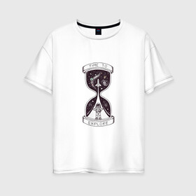 Женская футболка хлопок Oversize с принтом Космос в Петрозаводске, 100% хлопок | свободный крой, круглый ворот, спущенный рукав, длина до линии бедер
 | буран | вселенная | илон | космонавт | космос | луна | марс | маск | юпитер