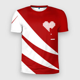 Мужская футболка 3D спортивная с принтом Сердца белое в Петрозаводске, 100% полиэстер с улучшенными характеристиками | приталенный силуэт, круглая горловина, широкие плечи, сужается к линии бедра | abstract | geometry | geometry stripes | heart | texture | абстракция | геометрические полосы | геометрическое сердце | геометрия | любовь | сердечко | сердца | сердце | текстура