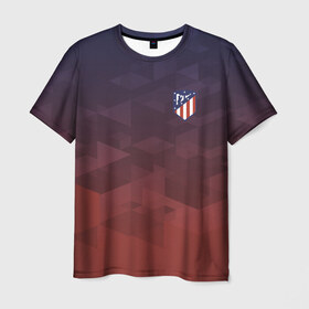 Мужская футболка 3D с принтом ATLETICO MADRID в Петрозаводске, 100% полиэфир | прямой крой, круглый вырез горловины, длина до линии бедер | атлетико мадрид | полигоны | эмблема