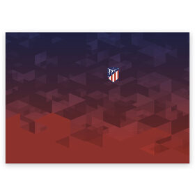 Поздравительная открытка с принтом ATLETICO MADRID в Петрозаводске, 100% бумага | плотность бумаги 280 г/м2, матовая, на обратной стороне линовка и место для марки
 | Тематика изображения на принте: атлетико мадрид | полигоны | эмблема