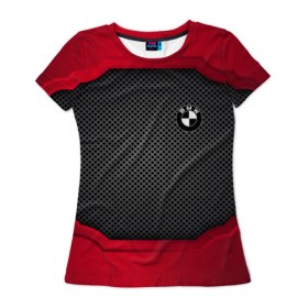 Женская футболка 3D с принтом BMW SPORT в Петрозаводске, 100% полиэфир ( синтетическое хлопкоподобное полотно) | прямой крой, круглый вырез горловины, длина до линии бедер | 