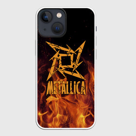Чехол для iPhone 13 mini с принтом Metallica в Петрозаводске,  |  | m | metallica | группа | джеймс хэтфилд | кирк хэмметт | ларс ульрих | метал | металика | металлика | миталика | музыка | роберт трухильо | рок | трэш | трэшметал | хард | хардрок | хеви | хевиметал