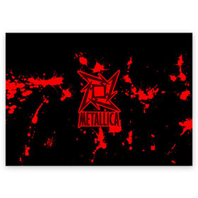 Поздравительная открытка с принтом Metallica в Петрозаводске, 100% бумага | плотность бумаги 280 г/м2, матовая, на обратной стороне линовка и место для марки
 | m | metallica | группа | джеймс хэтфилд | кирк хэмметт | ларс ульрих | метал | металика | металлика | миталика | музыка | роберт трухильо | рок | трэш | трэшметал | хард | хардрок | хеви | хевиметал