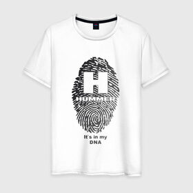Мужская футболка хлопок с принтом Hummer it`s in my DNA в Петрозаводске, 100% хлопок | прямой крой, круглый вырез горловины, длина до линии бедер, слегка спущенное плечо. | 