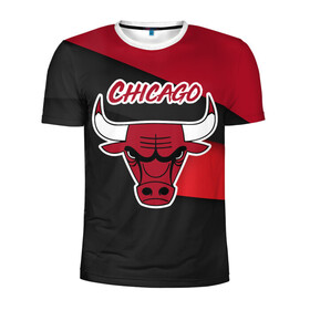 Мужская футболка 3D спортивная с принтом Чикаго в Петрозаводске, 100% полиэстер с улучшенными характеристиками | приталенный силуэт, круглая горловина, широкие плечи, сужается к линии бедра | chicago bulls | nba | баскетбол | нба | спорт | чикаго