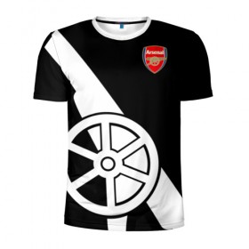 Мужская футболка 3D спортивная с принтом Arsenal Exclusive в Петрозаводске, 100% полиэстер с улучшенными характеристиками | приталенный силуэт, круглая горловина, широкие плечи, сужается к линии бедра | 2019 | arsenal | exclusive | арсенал | форма | эксклюзив