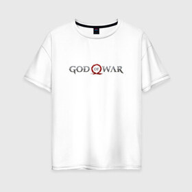 Женская футболка хлопок Oversize с принтом God of War в Петрозаводске, 100% хлопок | свободный крой, круглый ворот, спущенный рукав, длина до линии бедер
 | atreus | god of war | god of war 4 | gow | kratos | ps4 | атрей | бог войны | гов | зы4 | кратос | левиафан | мальчик | мимир | мировой змей | пиратs | эксклюзив