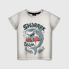 Детская футболка 3D с принтом Shark в Петрозаводске, 100% гипоаллергенный полиэфир | прямой крой, круглый вырез горловины, длина до линии бедер, чуть спущенное плечо, ткань немного тянется | shark | акула | вода | лето | океан | пляж