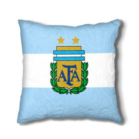 Подушка 3D с принтом Сборная Аргентины флаг в Петрозаводске, наволочка – 100% полиэстер, наполнитель – холлофайбер (легкий наполнитель, не вызывает аллергию). | состоит из подушки и наволочки. Наволочка на молнии, легко снимается для стирки | аргентина | спорт | футбол