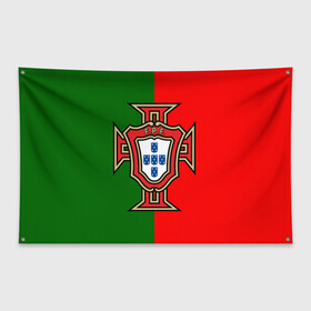 Флаг-баннер с принтом Сборная Португалии флаг в Петрозаводске, 100% полиэстер | размер 67 х 109 см, плотность ткани — 95 г/м2; по краям флага есть четыре люверса для крепления | португалия | футбол