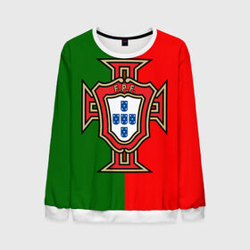 Мужской свитшот 3D с принтом Сборная Португалии флаг в Петрозаводске, 100% полиэстер с мягким внутренним слоем | круглый вырез горловины, мягкая резинка на манжетах и поясе, свободная посадка по фигуре | португалия | футбол