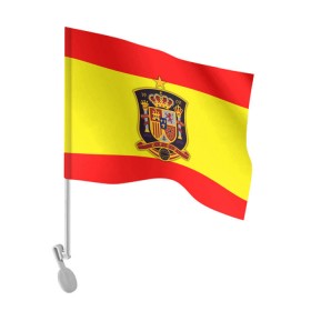 Флаг для автомобиля с принтом Сборная Испании флаг в Петрозаводске, 100% полиэстер | Размер: 30*21 см | испания | футбол