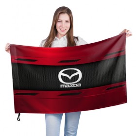 Флаг 3D с принтом MAZDA SPORT в Петрозаводске, 100% полиэстер | плотность ткани — 95 г/м2, размер — 67 х 109 см. Принт наносится с одной стороны | auto | car | mazda | автомобиль | мазда | марка