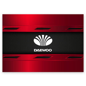 Поздравительная открытка с принтом DAEWOO SPORT в Петрозаводске, 100% бумага | плотность бумаги 280 г/м2, матовая, на обратной стороне линовка и место для марки
 | auto | car | daewoo | автомобиль | марка