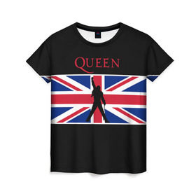 Женская футболка 3D с принтом Queen в Петрозаводске, 100% полиэфир ( синтетическое хлопкоподобное полотно) | прямой крой, круглый вырез горловины, длина до линии бедер | paul rodgers | queen | джон дикон | квин | меркури | меркьюри | мэркури | рок группа | тейлор | фредди | фреди